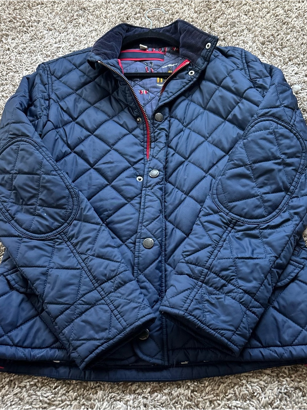 Women Quilted Navy Jacket - Classic Lightweight Coat Boden nwot